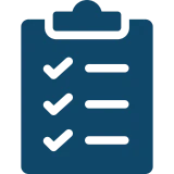 Dark blue checklist icon